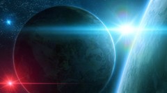 Planets science fiction outer space digital art qauz