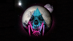 Planets skulls outer space