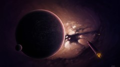 Planets spaceships fantasy art