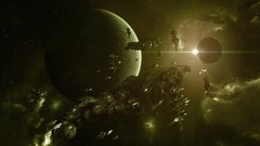 Planets spaceships science fiction outer space