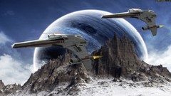 Planets spaceships science fiction sci-fi