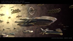 Planets spaceships vehicles outer space battlestar galactica 