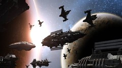 Planets spaceships vehicles science fiction outer space