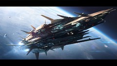 Planets spaceships vehicles science fiction outer space