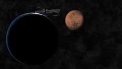 Planets spaceships vehicles science fiction outer space 