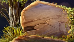 Plants paintings rocks boulder