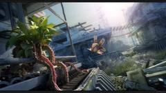 Plants ruins tentacles science fiction alien post-apocalyptic