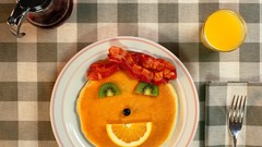 Plates fruits smiley face