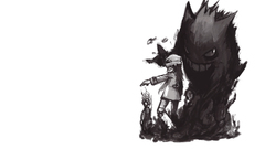 Pokémon Gengar video games Minimalism monochrome Anime