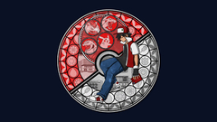 Pokémon red Poké Balls video games blue background Anime