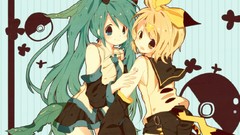 Pokemon anime girls hatsune miku vocaloid kagamine rin twintails