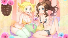 Pokemon blondes blush blue eyes underwear panties striped 