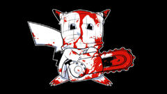 Pokemon blood Pikachu chainsaw