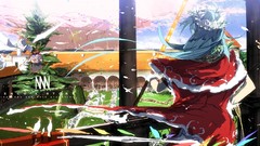 Pokemon blue hair anime girls touhou nagae iku hinanawi tenshi 