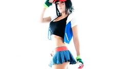 Pokemon cleavage cosplay miniskirts Ash Ketchum Jessica Nigri 