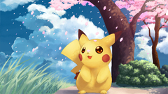 Pokemon clouds cherry blossoms