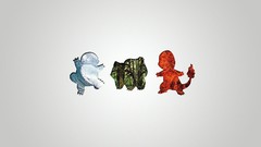 Pokemon digital art bulbasaur grey background charmander