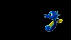 Pokemon horsea black background