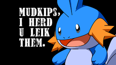 Pokemon Mudkip meme black