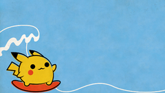 Pokemon waves Pikachu surfing