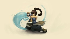 Ponytails fighting stance korra Simple Background Katara 