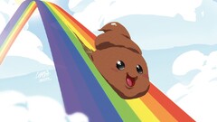 poo colorful rainbows