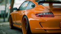 Porsche orange back view