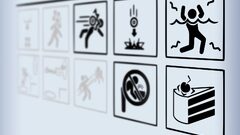 Portal (game) warning signs video games artwork Portal PC gaming