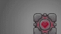 Portal Hearts Pixels Legos Companion Cube pixel art