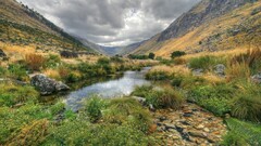 Portugal water clouds nature Mountains Plants