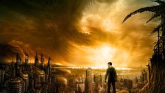 Post-apocalyptic futuristic fantasy art