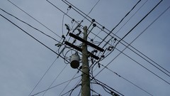 Power lines pillar pole