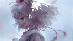 Profile hats white hair red eyes faces short hair touhou animal 