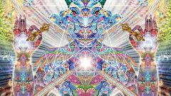 Psychedelic multicolor satan