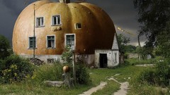 Pumpkins indoors artwork