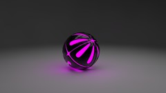 Purple abstract 3d Pokeball digital art Cinema4D