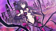 Purple Anime anime girls purple hair date a live Yatogami Tohka