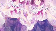 Purple Anime skirts anime girls purple hair purple eyes