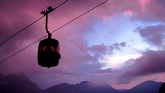 Purple cable cars
