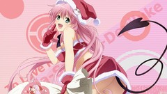 Purple Christmas Anime hats Manga gloves pink hair long hair 