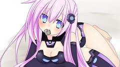 Purple condoms pink hair barefoot blue eyes hyperdimension 