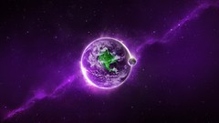 Purple Earth outer space