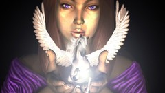 Purple eyes fantasy art