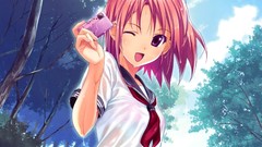 Purple eyes wink anime