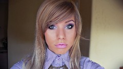 Purple green eyes brunettes