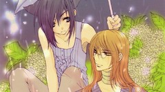 Purple hair cat ears