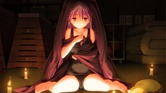 Purple hair game cg underwear panties