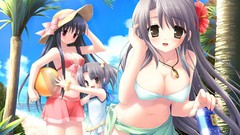 Purple hair huge boobs