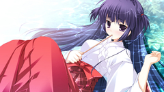 Purple hair miko Anime