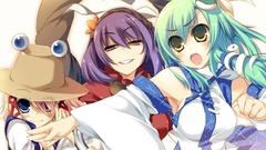 Purple hair miko red